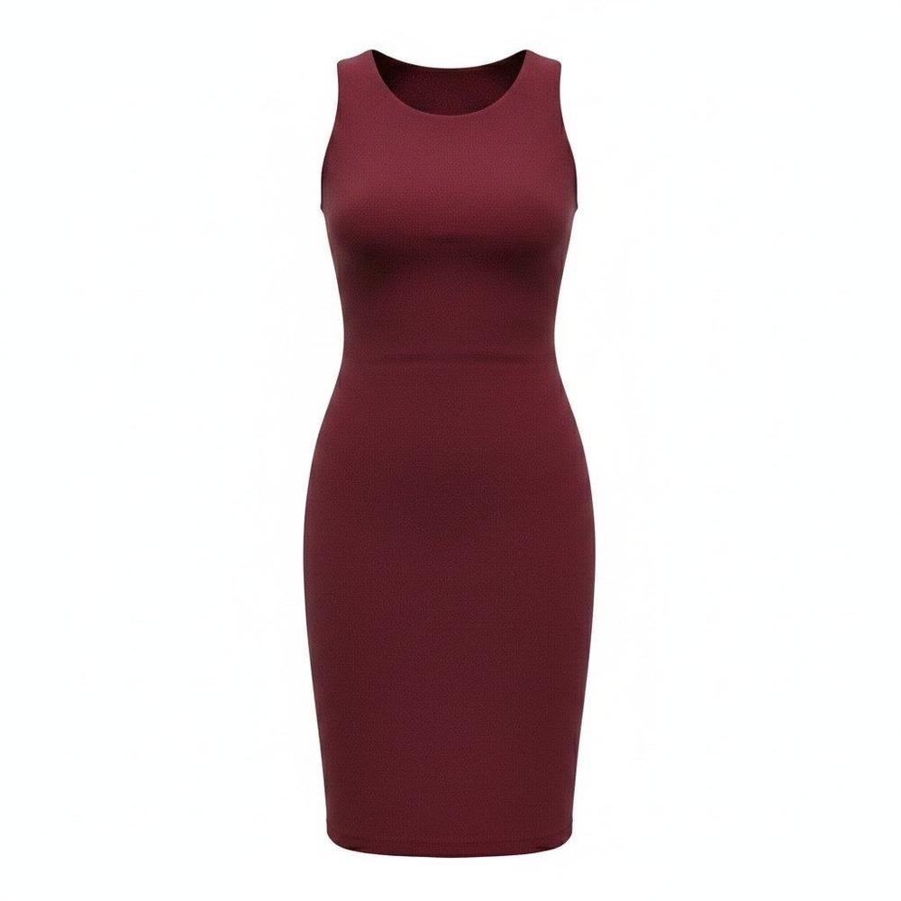 Bodycon Dress Windsor Small Womens Burgundy Excellent Sleeveless Sheath Zipper